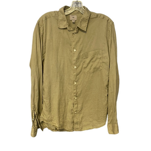 Men’s Tan Linen Button-Down Shirt - Size M -H&M
